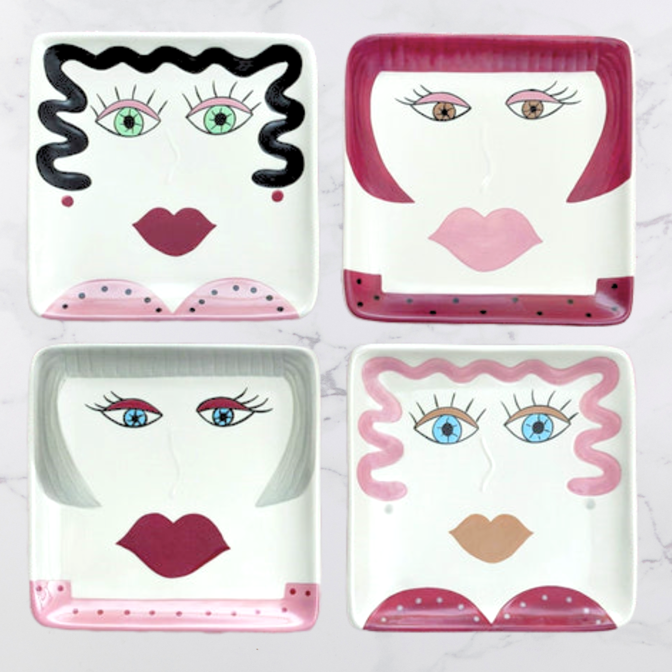 Sisters In Pink Collection - Stoneware Plates