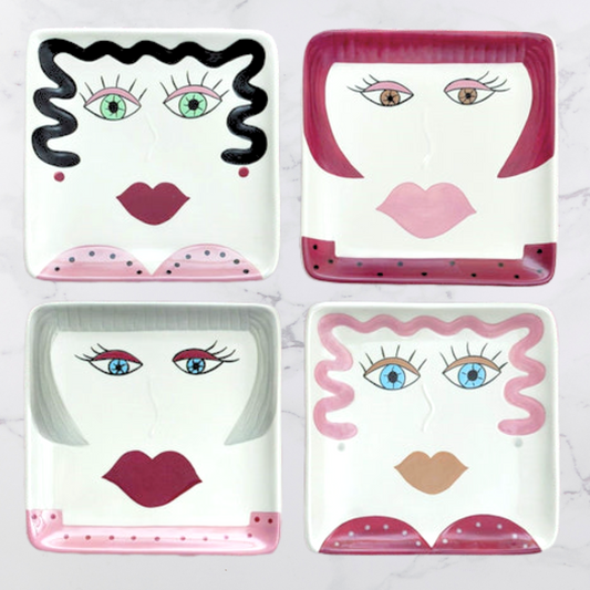 Sisters In Pink Collection  - Stoneware Plates