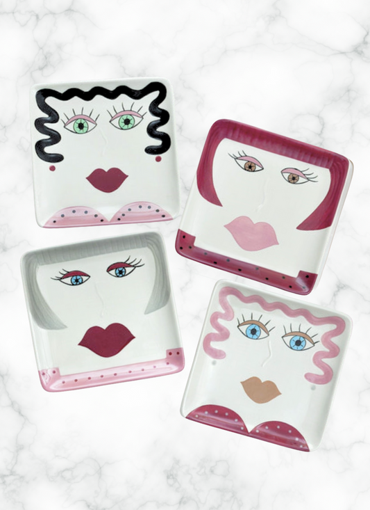 Sisters In Pink Collection  - Stoneware Plates