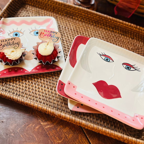 Sisters In Pink Collection  - Stoneware Plates